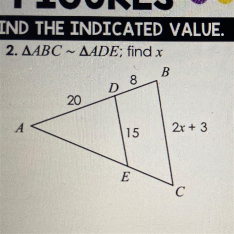 Urgent help ! similar figures use the similarity relationship to find the indicated-example-1