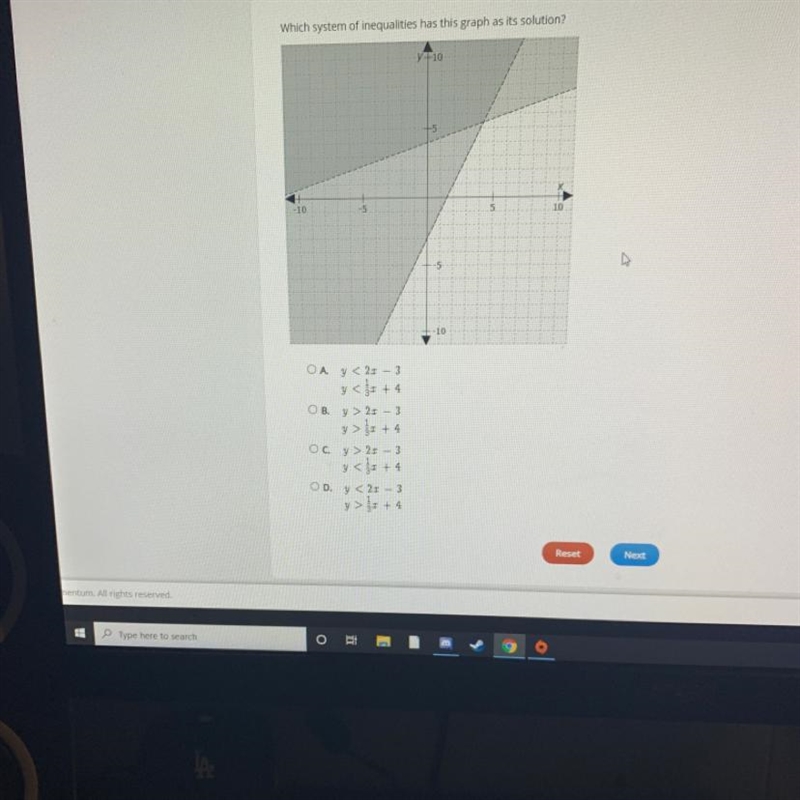 Which system of inequalities has this graph as it’s solution-example-1