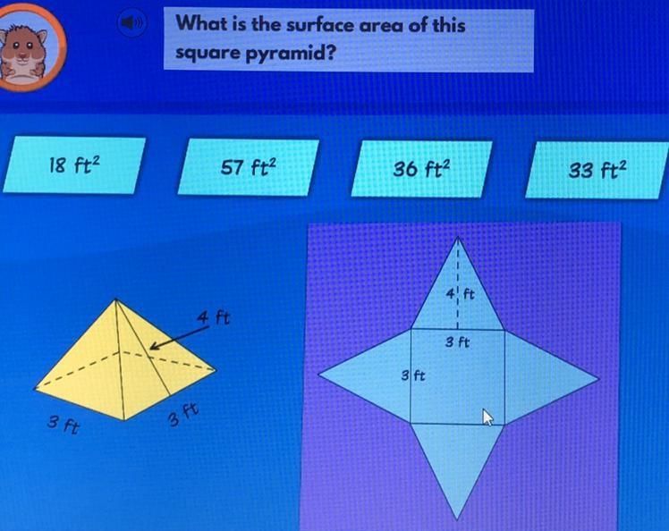 What is the surface area of this square pyramid? (Please Answer ASAP I need it now-example-1