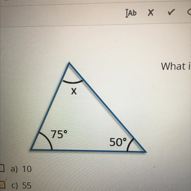 What is the missing angle? I have the answer I just need to show the work. pls help-example-1