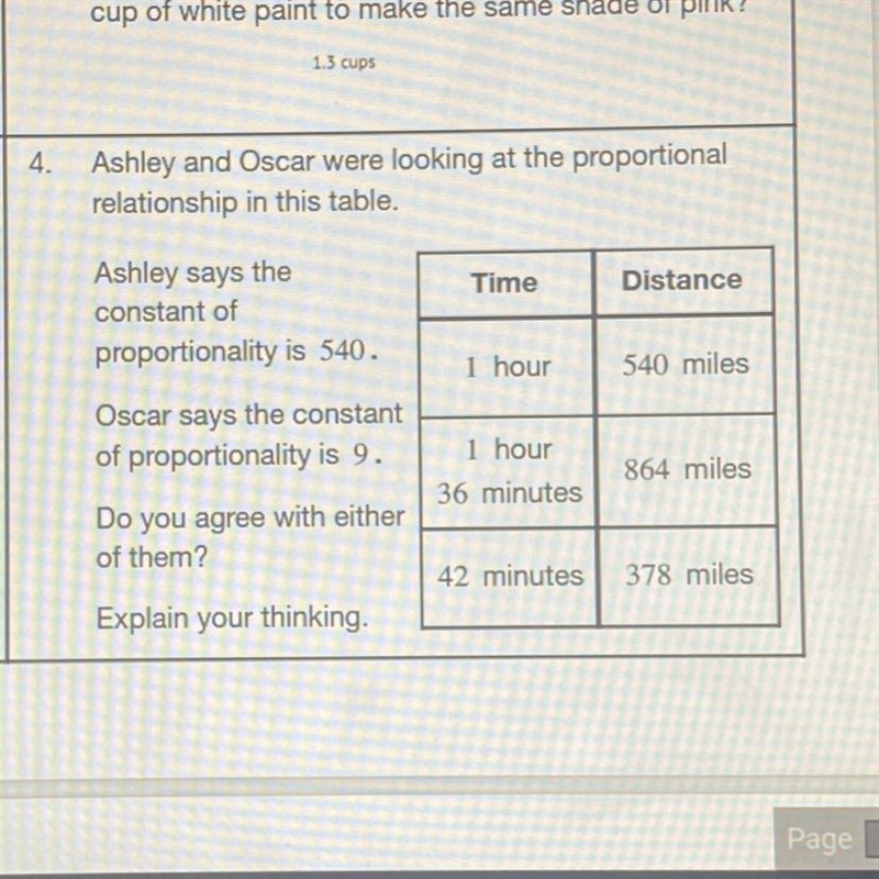 4. Ashley and Oscar were looking at the proportional relationship in this table. Time-example-1