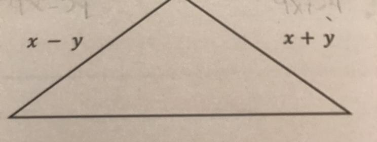 The perimeter of the triangle below is 4x + 3y. Find the measure of the missing side-example-1