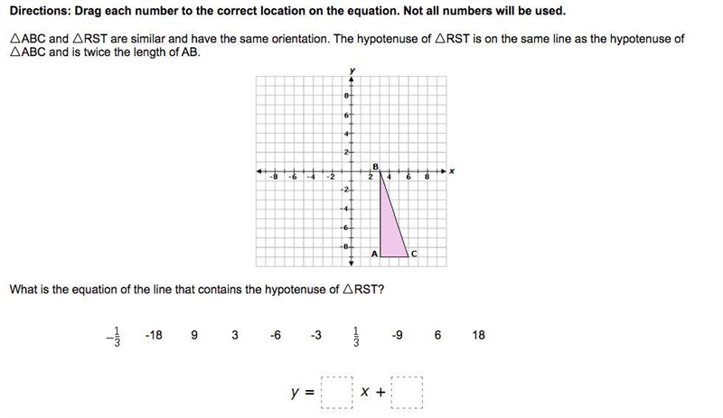 Drag each number to the correct location on the equation. Not all numbers will be-example-1