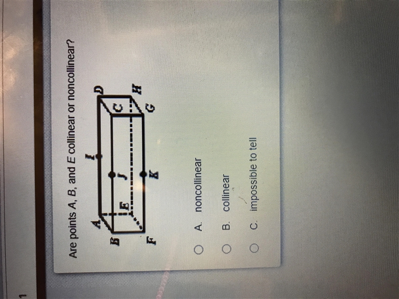 Are points A,B,and E Collinear or noncollinear-example-1