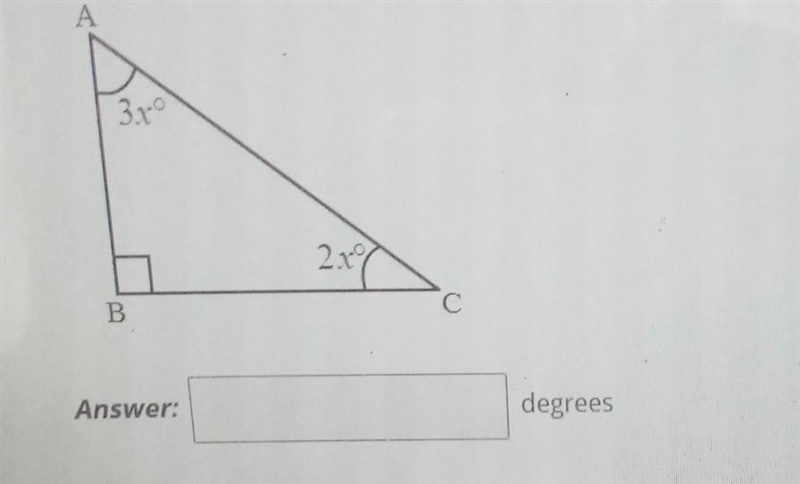 1 i) Consider a triangle ABC shown below. If angle LA = 3r and _C = 2x then find the-example-1