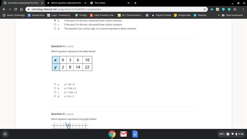 Can someone help me, please Which equation represents the table below?-example-1