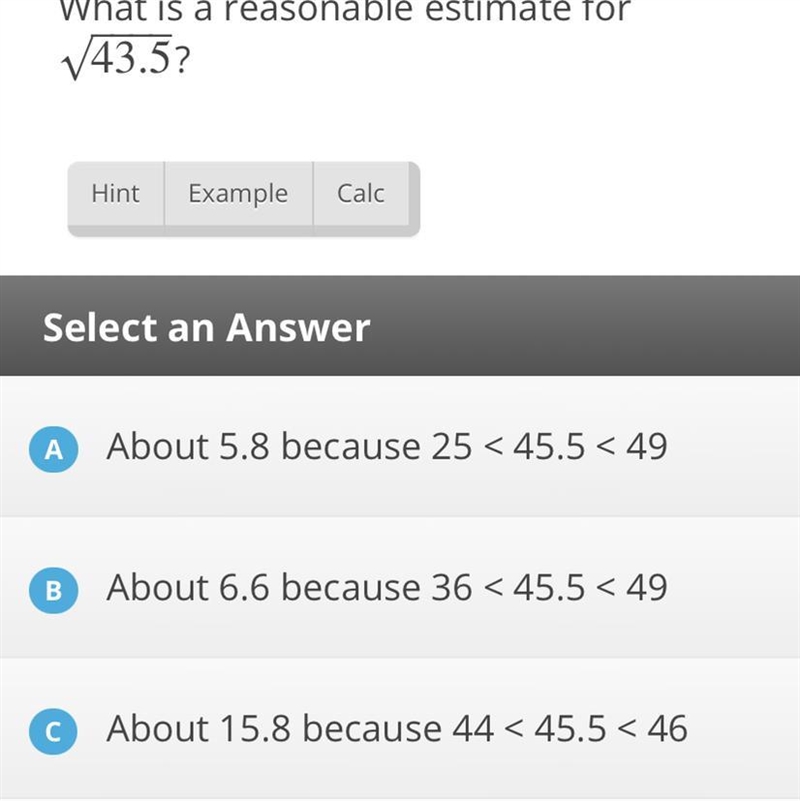 D)about 6.8 because 36<45.5<49 help pls imma give lots of pionts-example-1