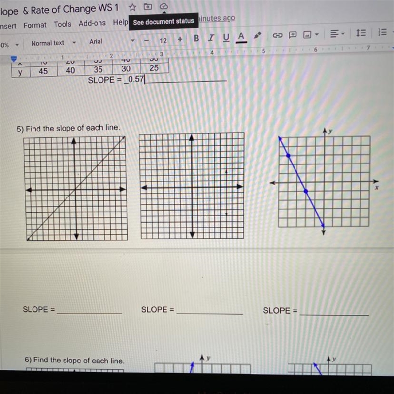 5) Find the slope of each line.-example-1