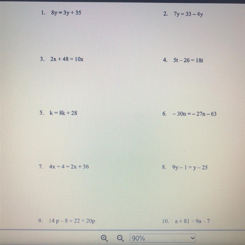 Solve each equation algebraically. Show work. #1,#4,and #6-example-1