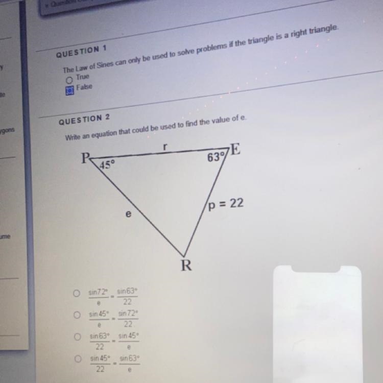 Write an equation that could be used to find the value of e.-example-1