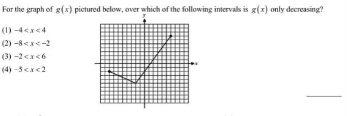 For the graph of g(x) pictured below, over which of the following intervals is g(x-example-1