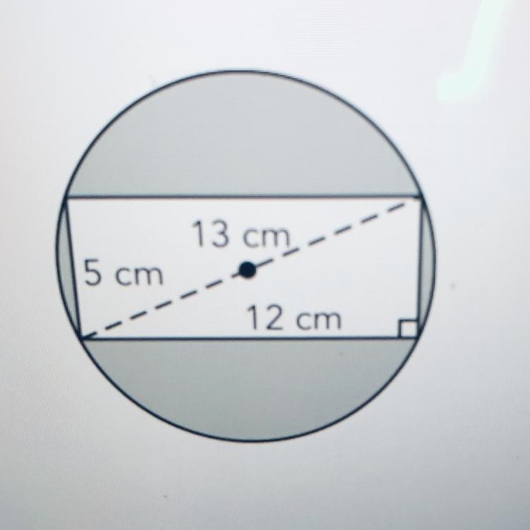 A. Area of the circle B. Area of the rectangle C. Calculate the area of the shaded-example-1