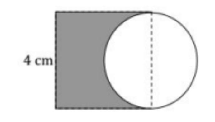 The figure shown in the right is made up of a square and a circle. Find the perimeter-example-1