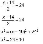 Which of these following equations solve for x in the two pictures-example-1