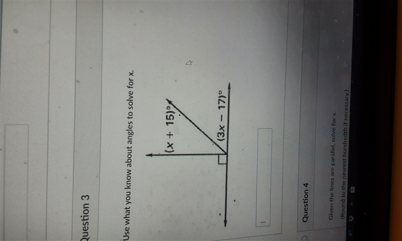 Use what you know about angles to solve for x-example-1