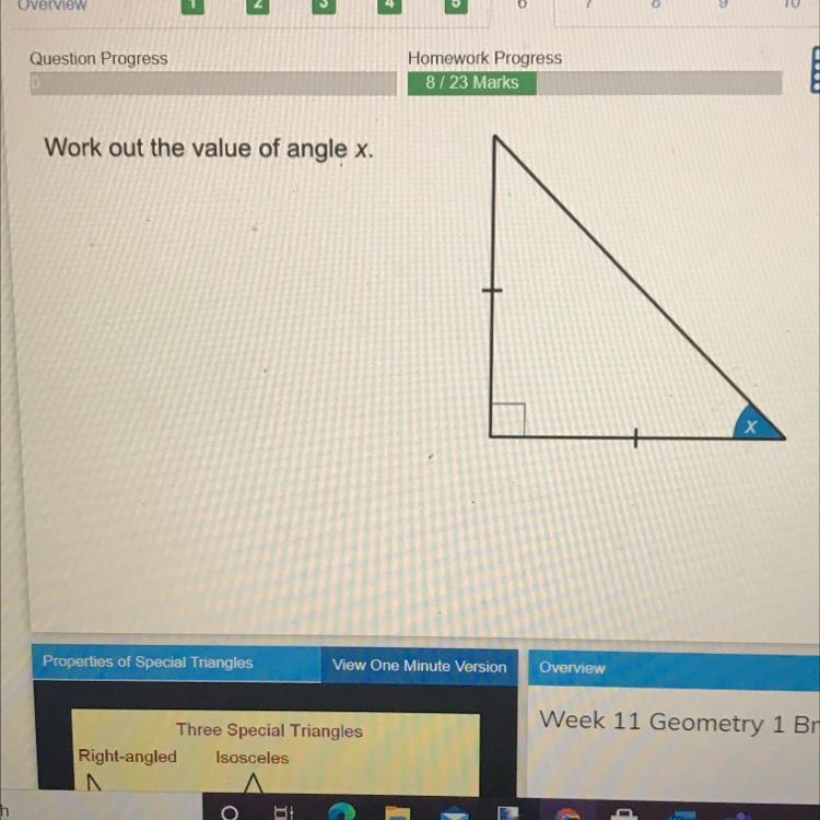 Work out the value of angle x.-example-1