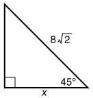 31 points! Find x. A: 8 B: √8 C: 16 D: 4√2-example-1