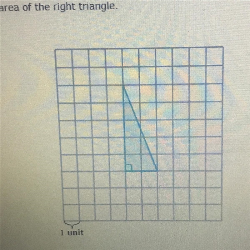 Find the area of the right triangle.-example-1