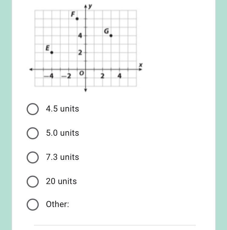 What is the distance between point F and point G? Round your answer to the nearest-example-1