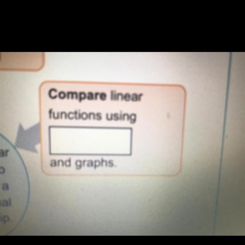 Compare linear functions using______ and graphs.-example-1