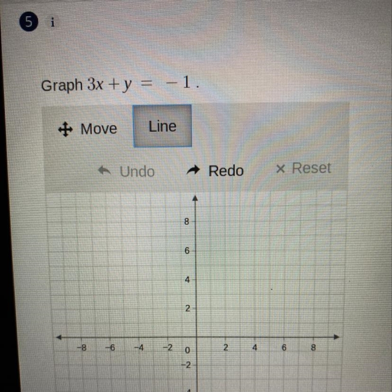 Graph 3x + y = -1 The graph only takes whole numbers.-example-1