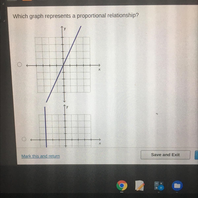 Which graph represents a proportional relationship? I need the answer please-example-1