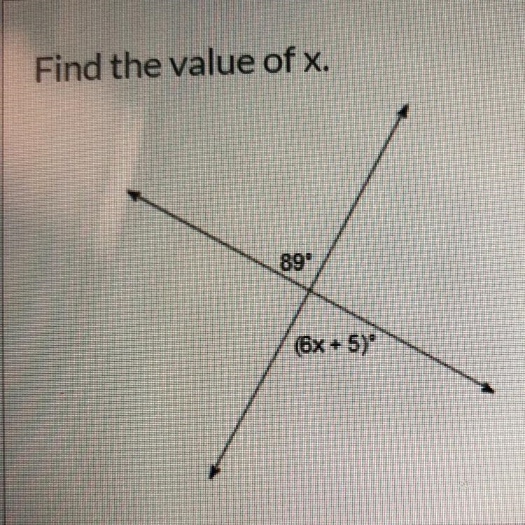 Find the value of x. 89" (6x + 5)"-example-1