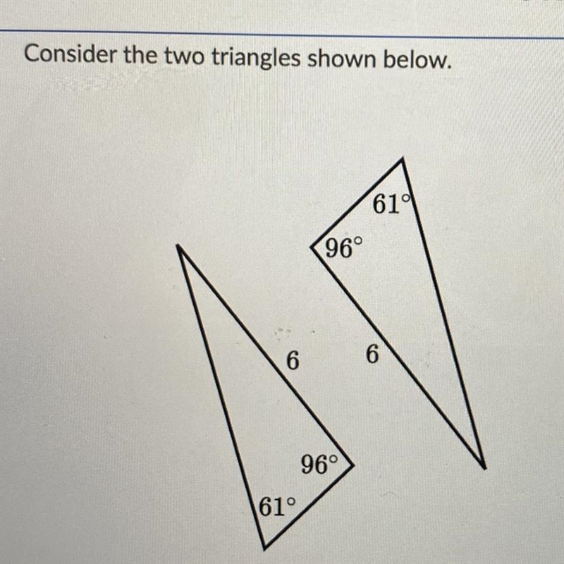 Are the two triangles congruent? Choose 1 answer: A. Yes B. No C. There is not enough-example-1