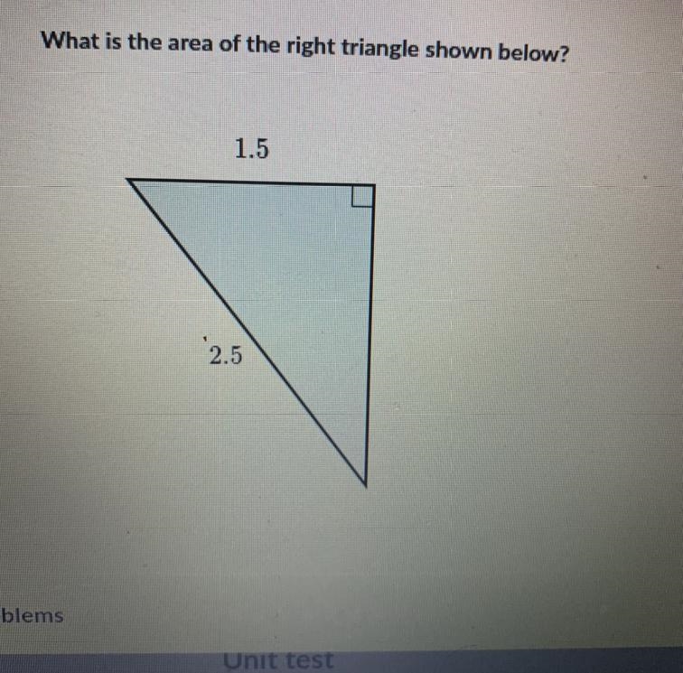 What is the area of the right triangle-example-1