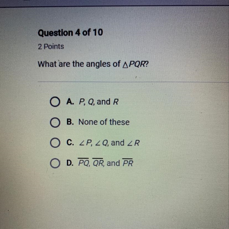 What are the angles of PQR?-example-1