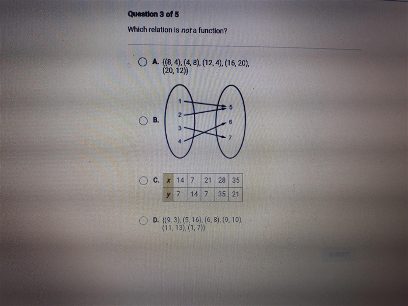 Which relation is not a function?-example-1