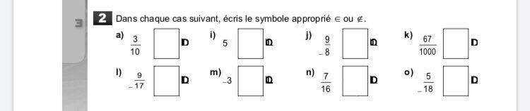 Dans chaque cas suivant, écris le symbole approprié ∈ ou ∉.-example-1