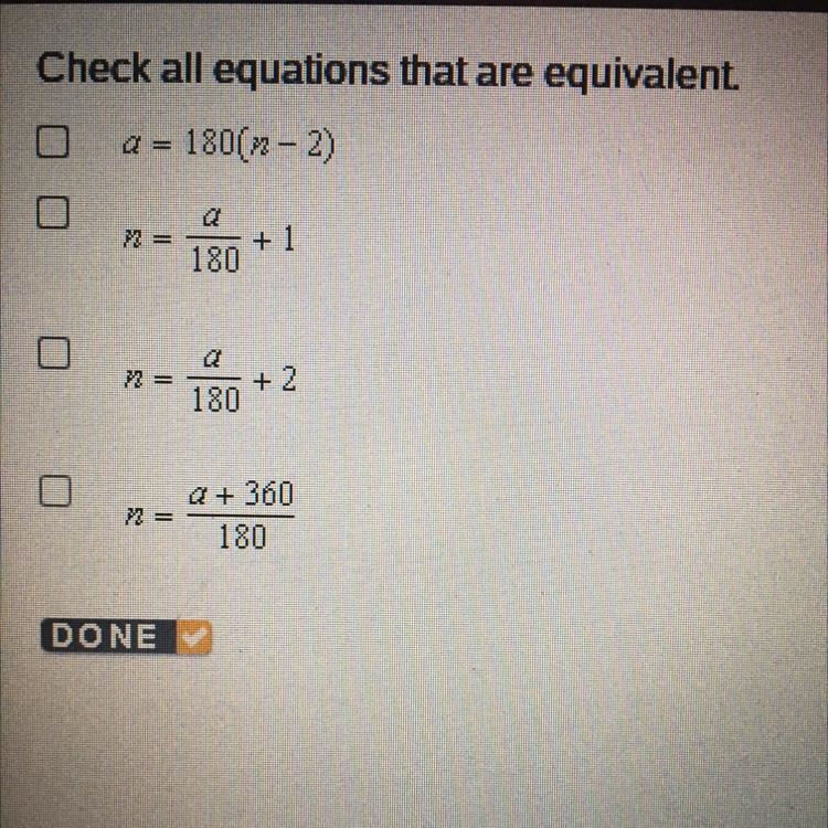 Check all the equations that are equivalent.-example-1