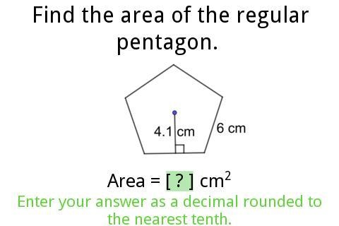 Find the area of the regular pentagon.-example-1