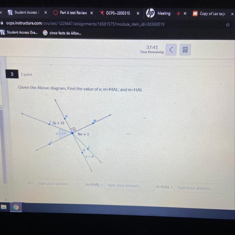 - Given the Above diagram, Find the value of x; m K I 2y + 13 2 47 92 +1 3 14 +9 4 5 type-example-1