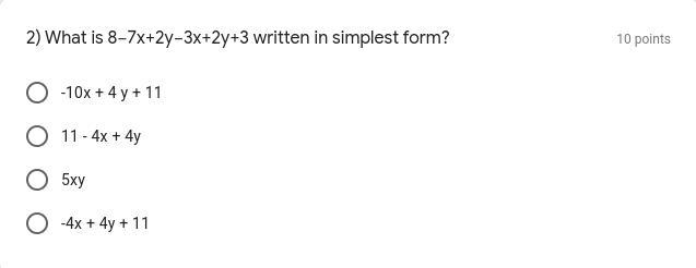 What is 8−7x+2y−3x+2y+3 written in simplest form?-example-1