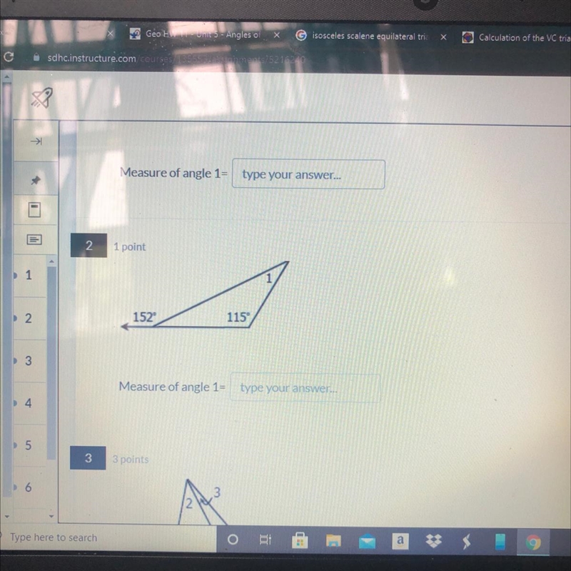 Measure of angle 1= type your answer-example-1