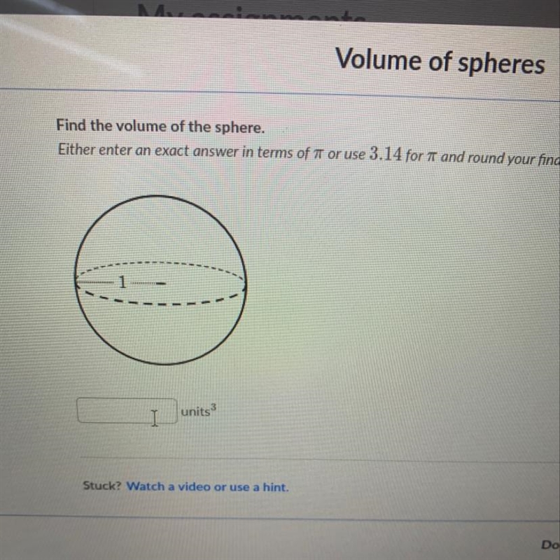 Find the volume of the sphere-example-1