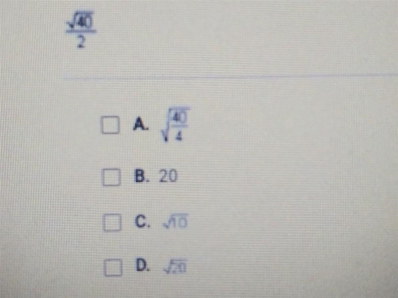 Which of the following are equal to the expression below? Check ALL that apply. ​-example-1