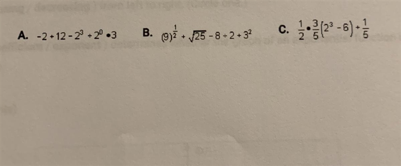 Evaluate each expression. Show your work. someone please help me out :)-example-1