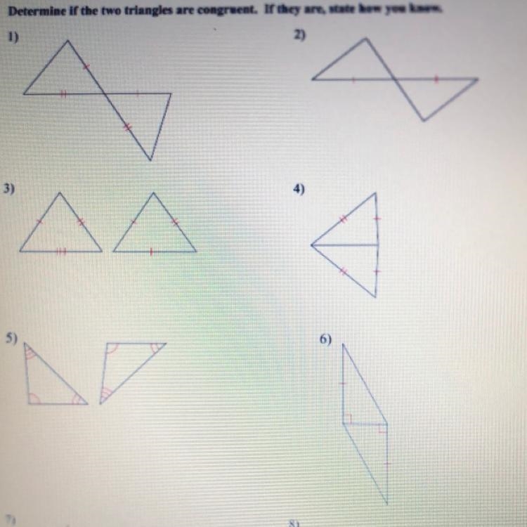 Determine if the two triangles are congruent. If they are, state how you know. PLEASE-example-1