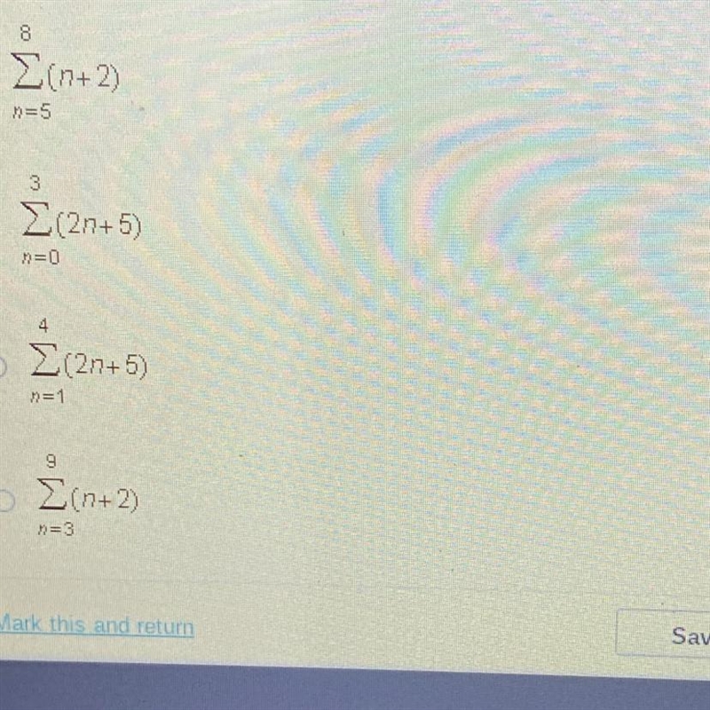 Which summation formula represents the series below? 5+ 7+ 9+ 11-example-1