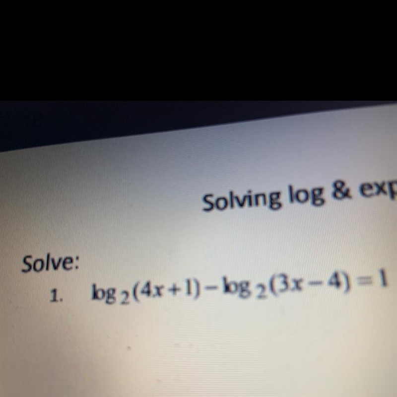 How to solve log and exponential equations-example-1