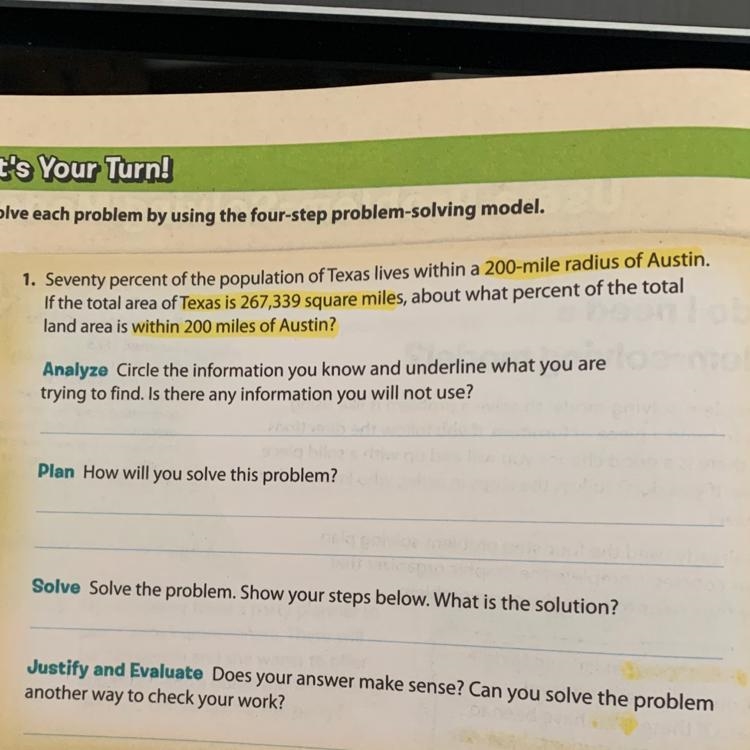 1. Seventy percent of the population of Texas lives within a 200-mile radius of Austin-example-1