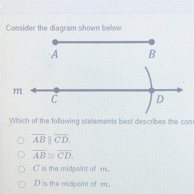 Consider the diagram shown below. А B m С D Which of the following statements best-example-1