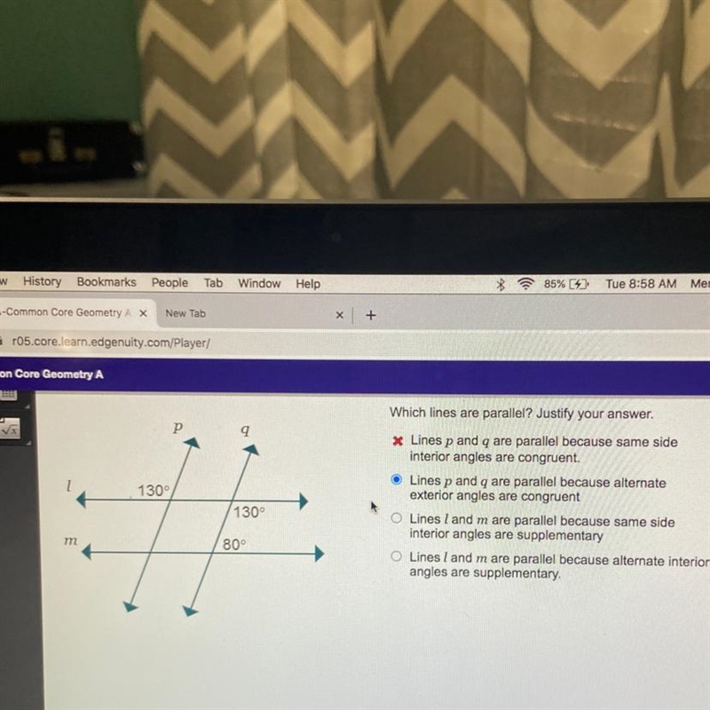 Which lines are parallel ? justify your answer-example-1