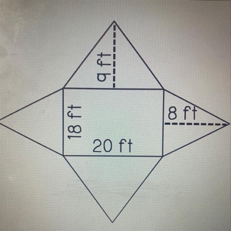 What is the lateral surface area of the rectangular pyramid below? NEEDS DONE ASAP-example-1