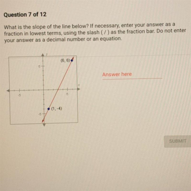 What is the slope of the line below? If necessary, enter your answer as a fraction-example-1