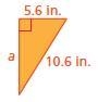 Find the missing length of the triangle. a=in-example-1