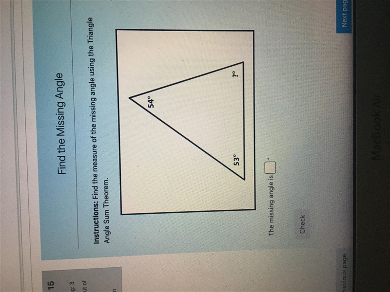 What is the missing angle?-example-1